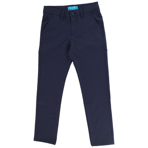 These Navy Club Pants are the ideal combination of casual and dressy. With a classic flat front and straight leg cut they&