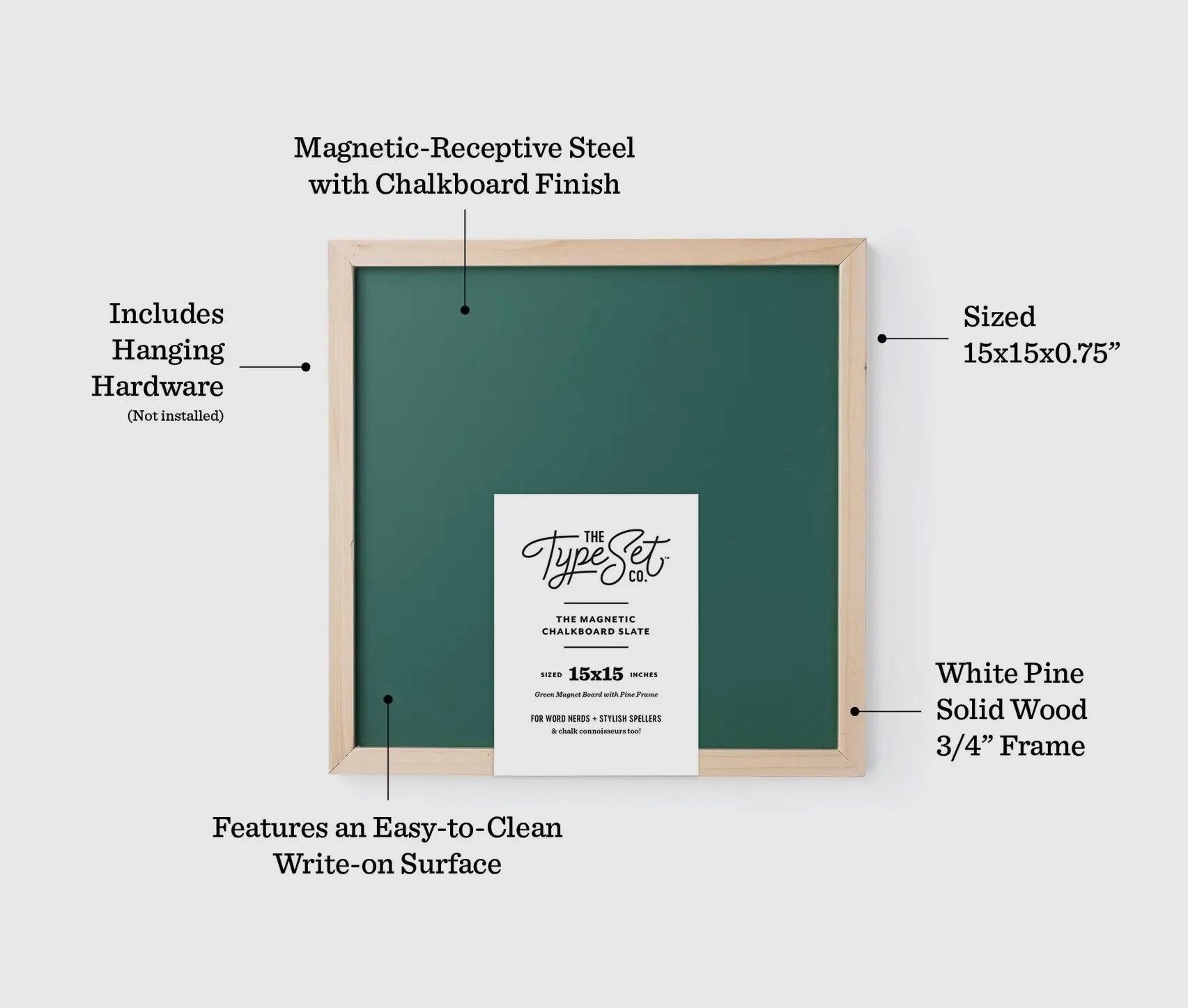 15x15 Green Magnetic Chalkboard
Featuring a durable metal surface and solid wood frame, they&