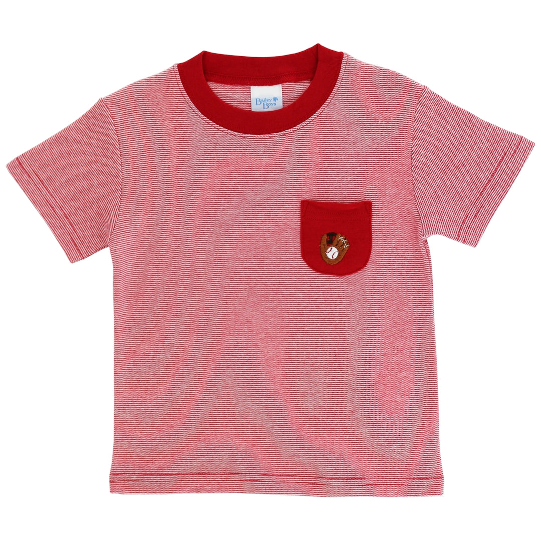 Red Baseball Pocket Tee