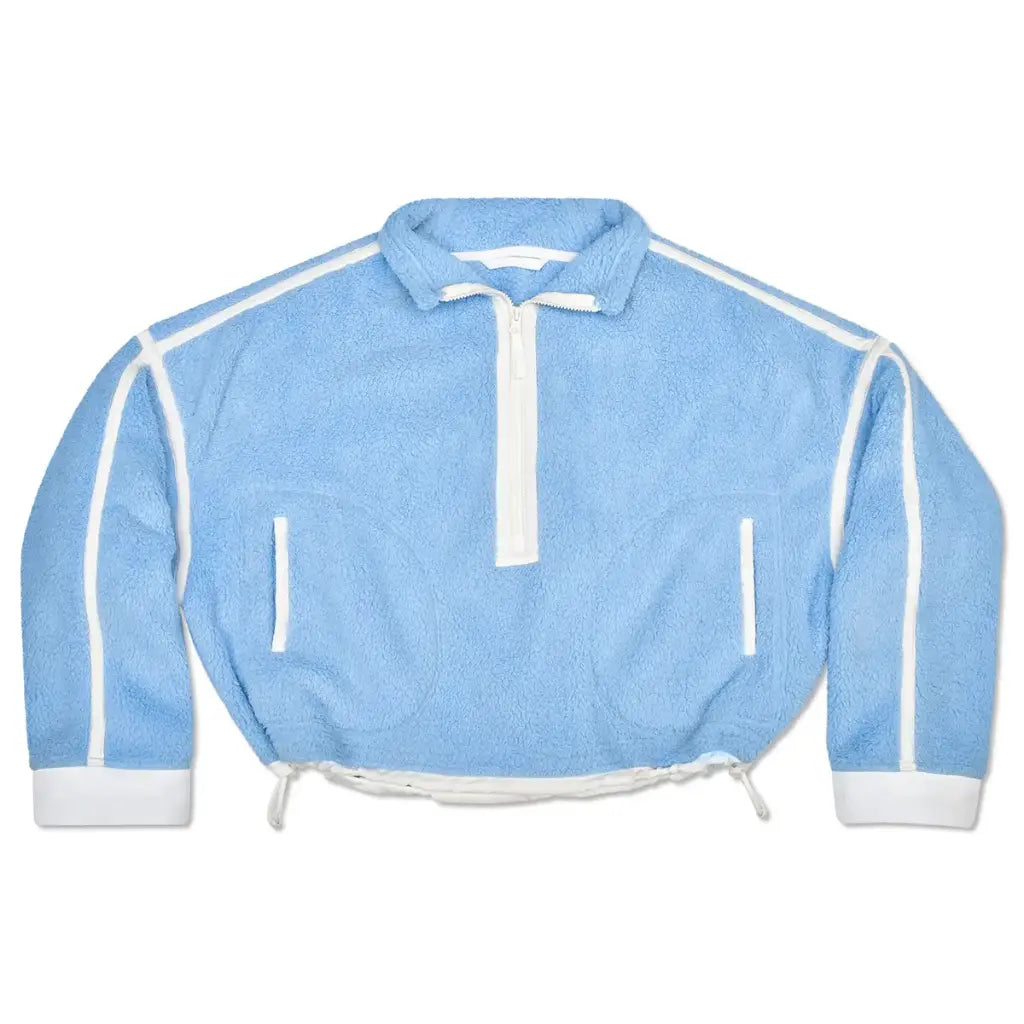 1/2 Zip Blue & White Sherpa Pullover