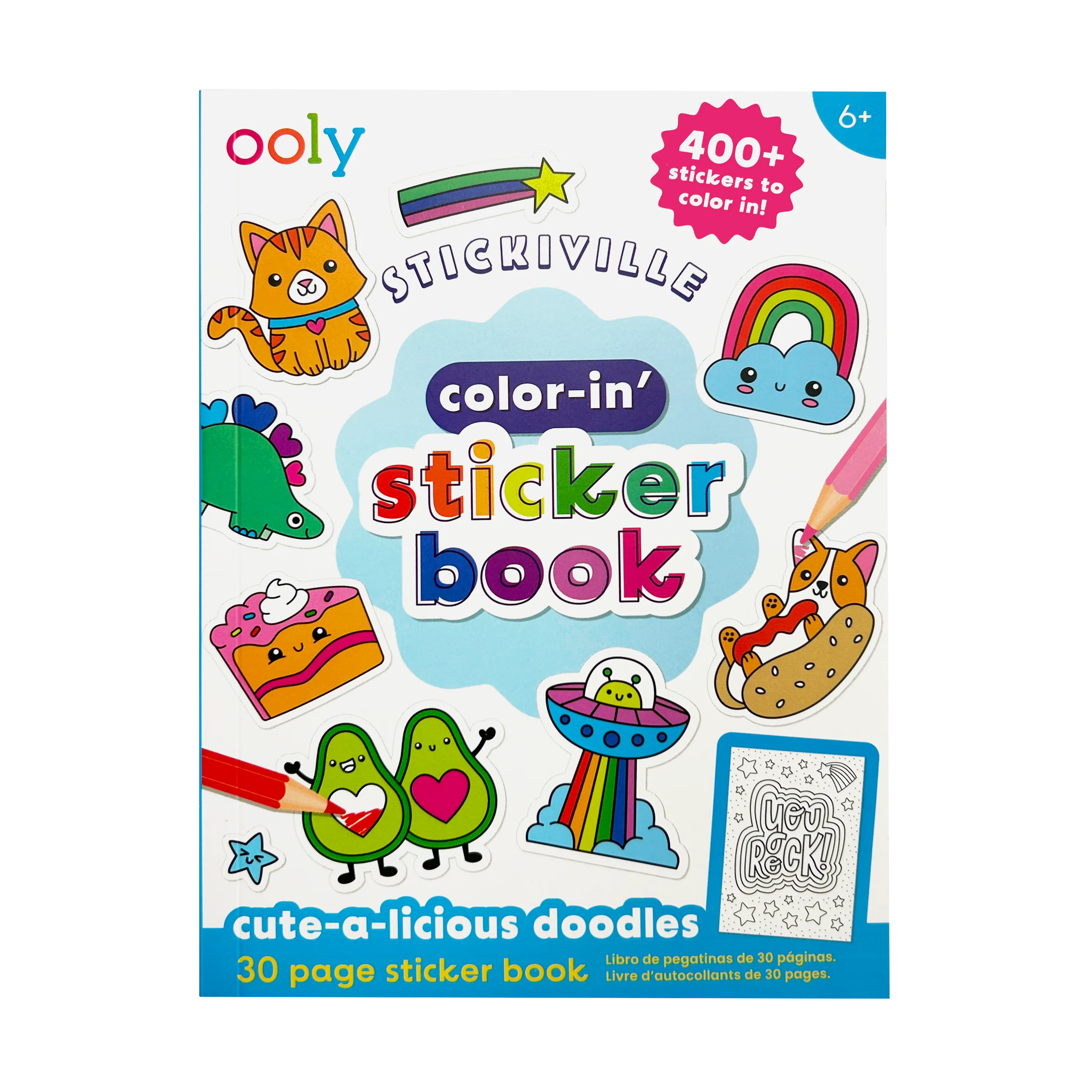 The Color-In’ Sticker Book: Cute-A-Licious Doodles