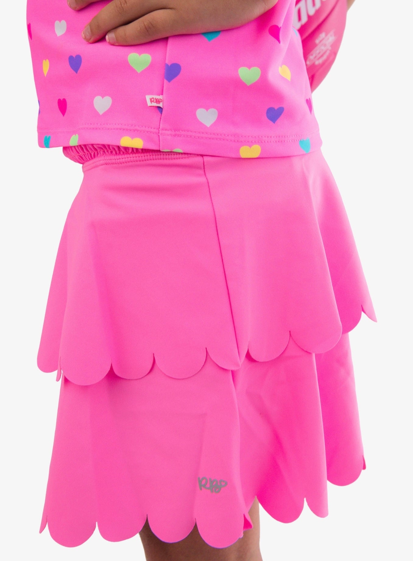 Neon Pink Active Tiered Flare Skort