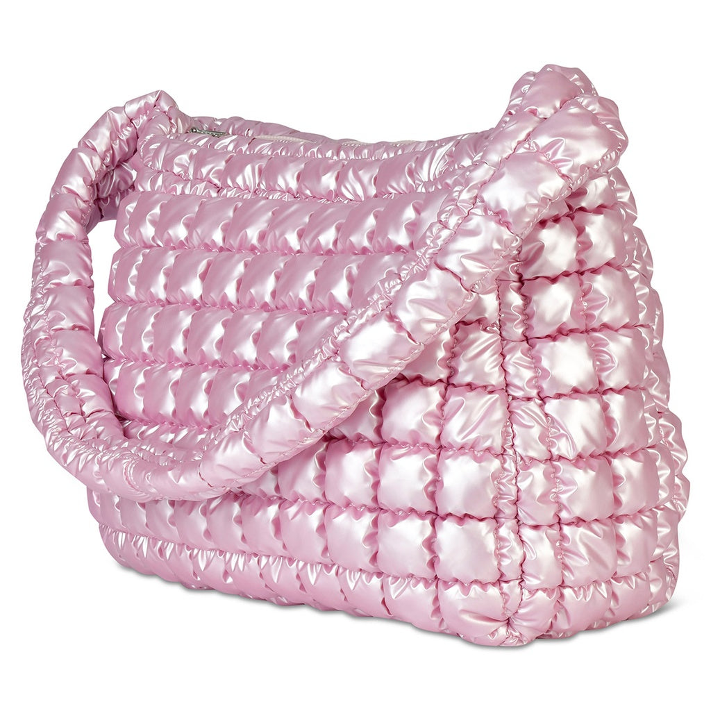 Icy Rose Puffer Overnight Bag
