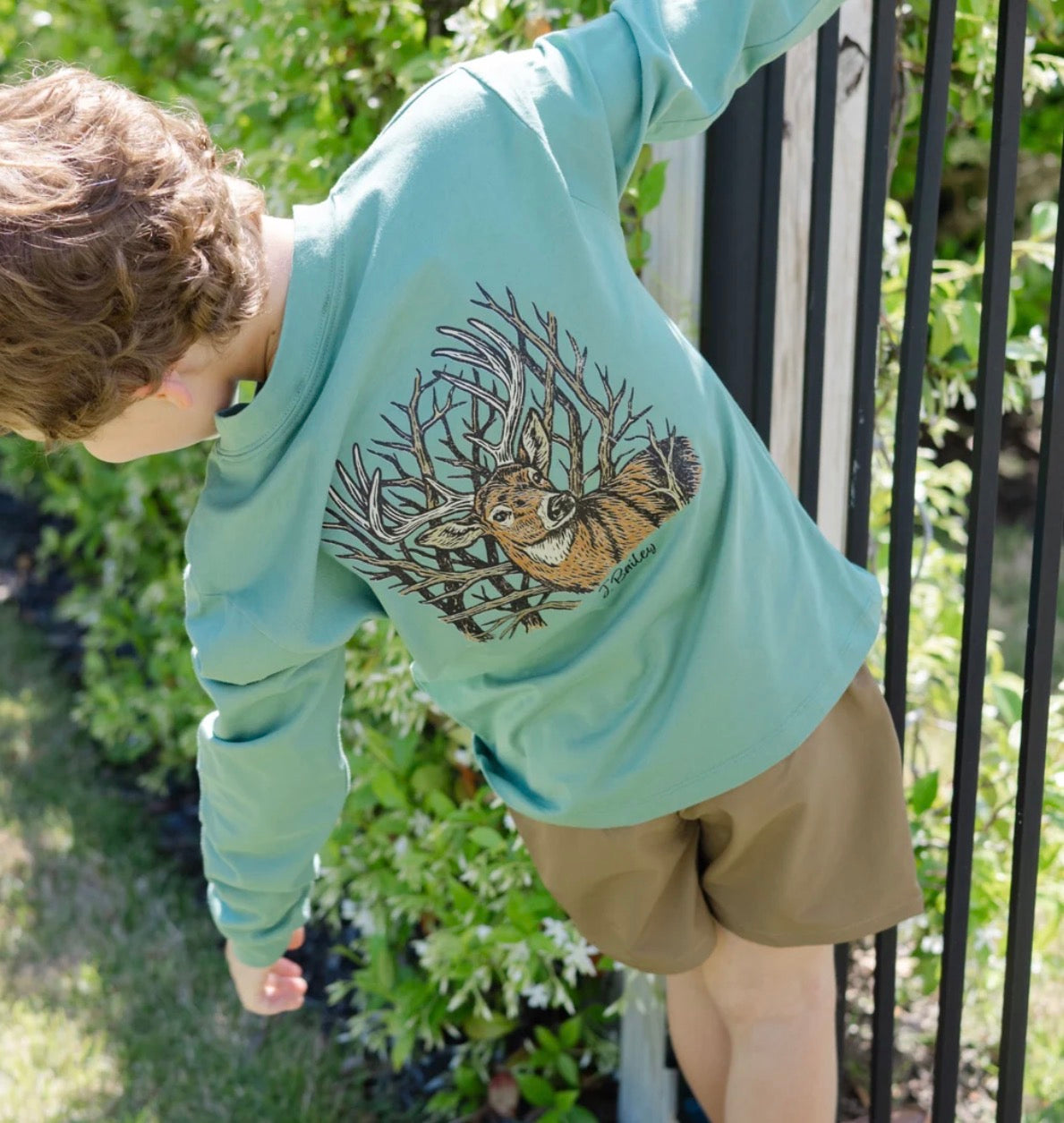 Long Sleeve Logo Tee, Sage Buck
