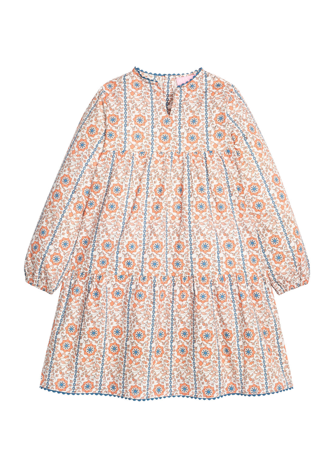 Long Sleeved Positano Dress - Verbier Vines Orange