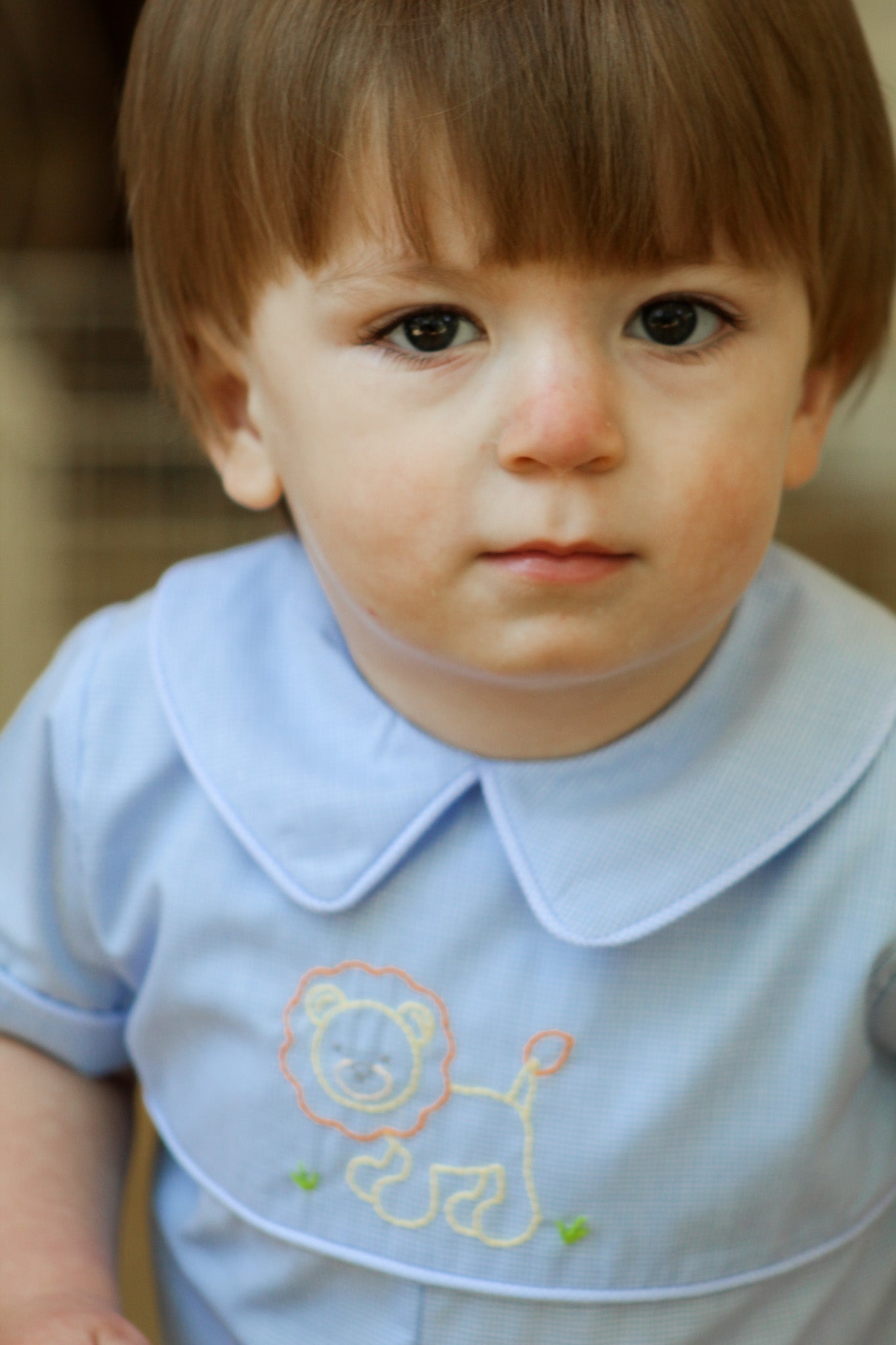 Blue Rowan Romper - Lion