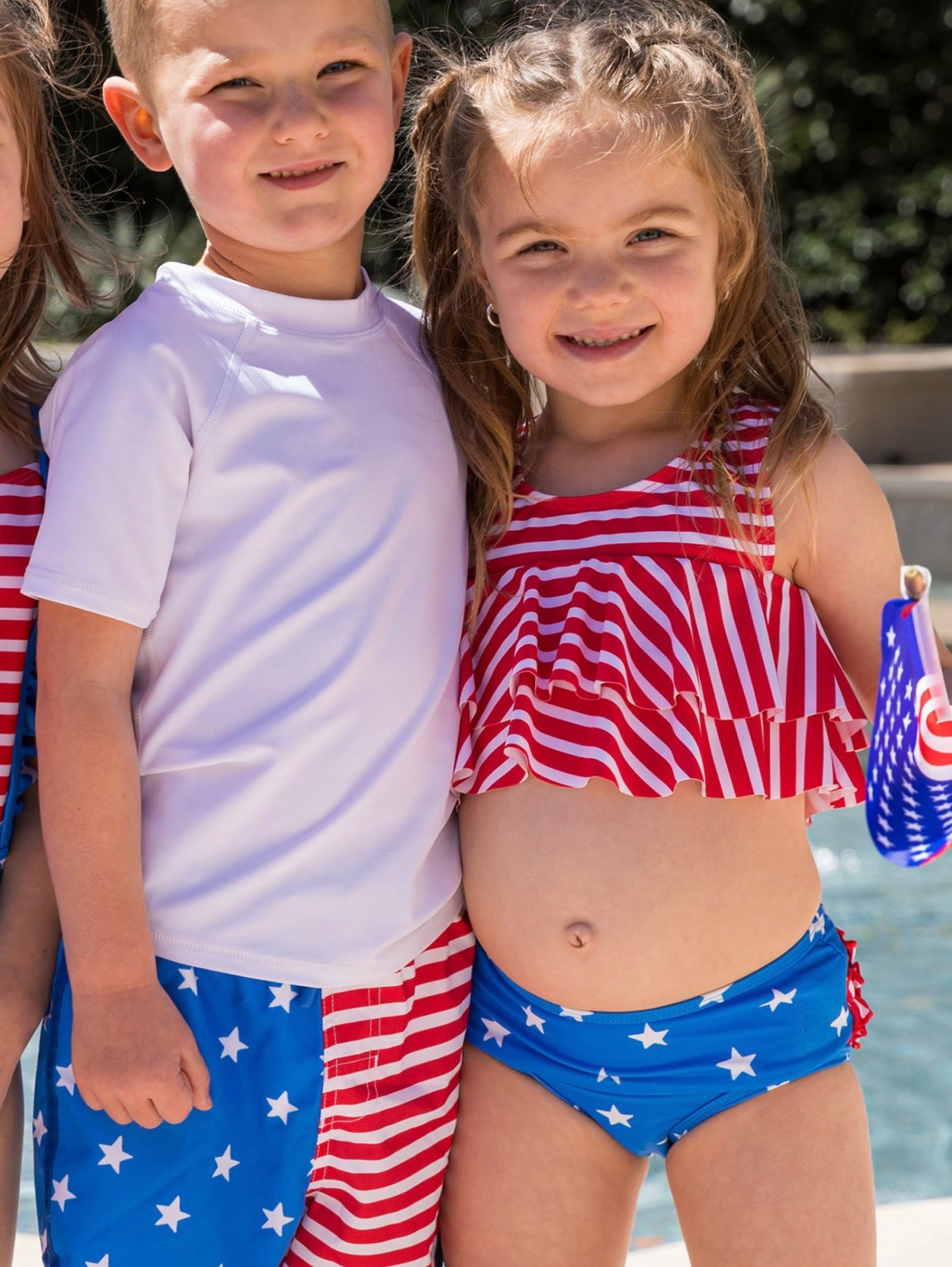 Shimmer Stars & Stripes Flounce Bikini Swimsuit