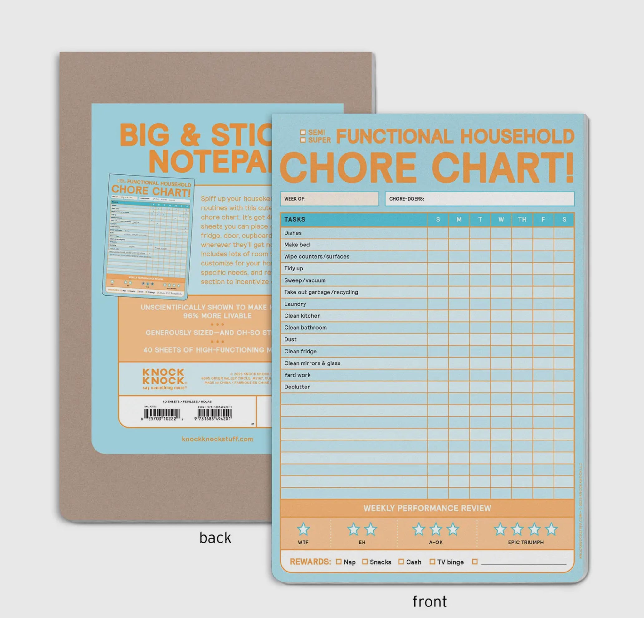 Chore Chart Big & Sticky Notepad