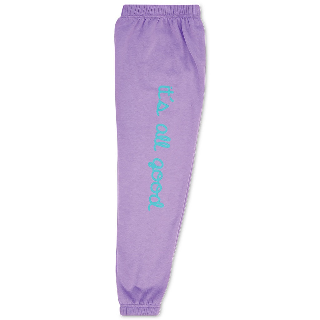 Get ready to add some fun to your wardrobe with our All Good Vivid Violet Basic Sweatpants! Made from a blend of polyester, cotton, and rayon, these sweatpants are not only comfortable, but also machine washable for easy care. Perfect for young teens, these sweatpants can be paired with our Rainbow Smile Vivid Violet Basic Crew Neck Sweatshirt for a playful and stylish look.