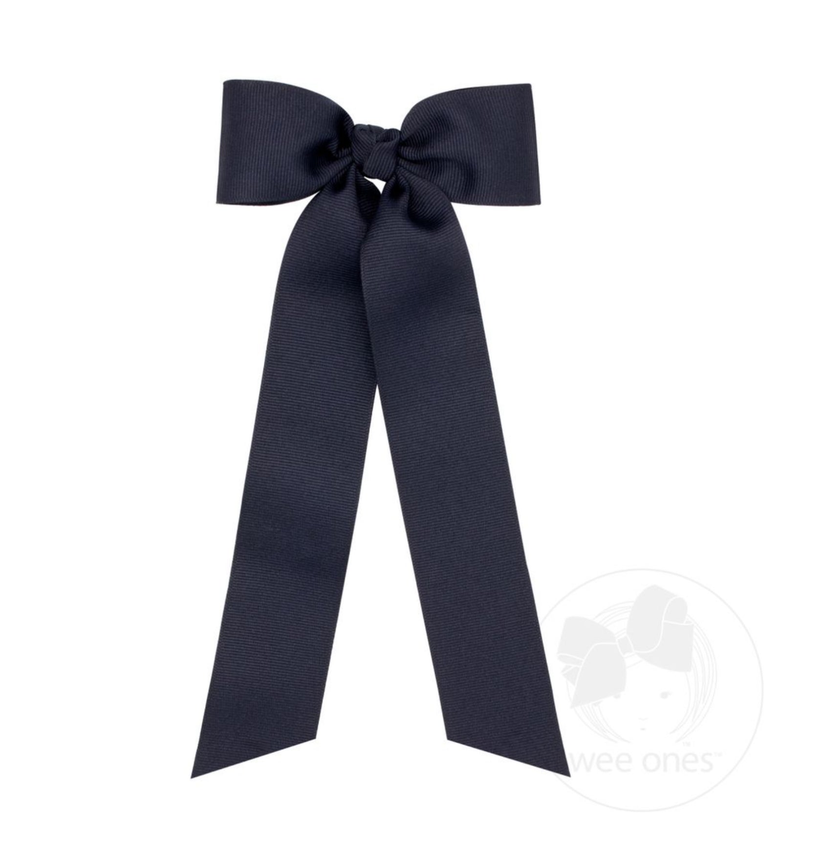 Medium Grosgrain Hair Bowtie with Knot Wrap and Streamer Tails