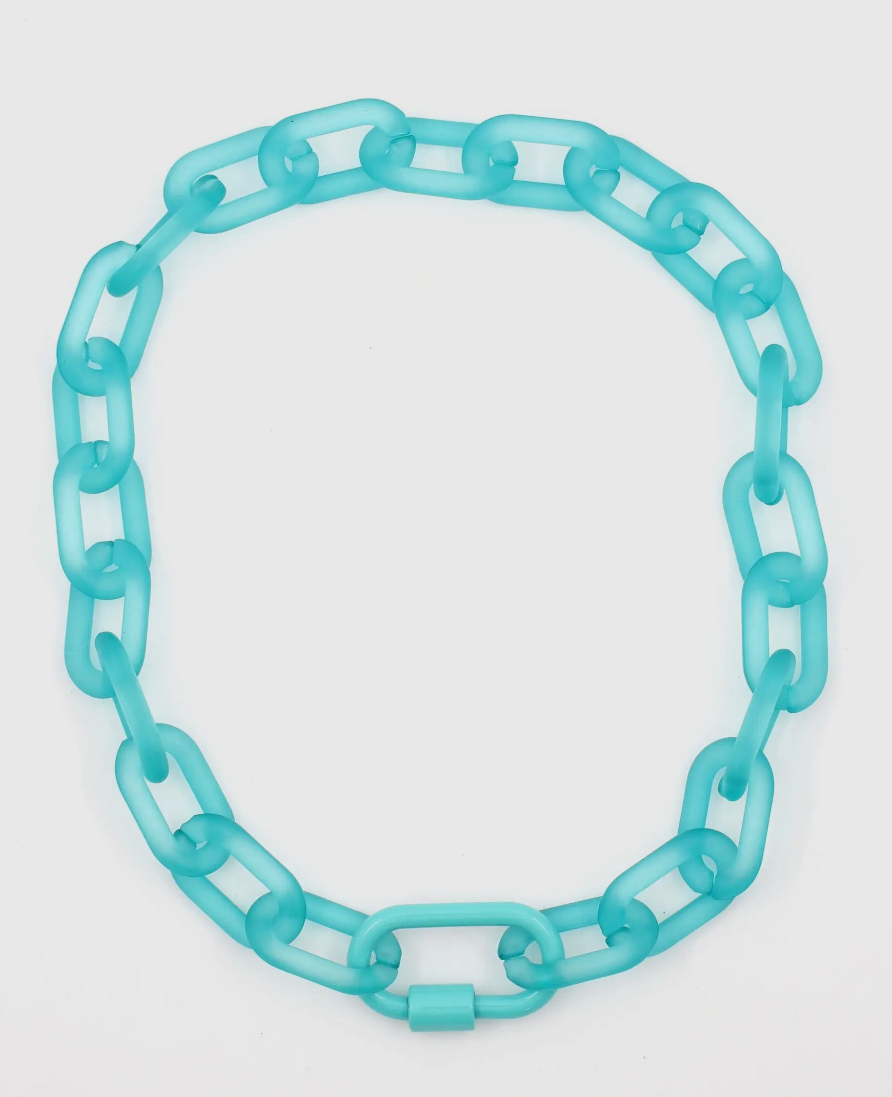 Acrylic Snap Link Necklace w/ Enamel Carabiner Clasp