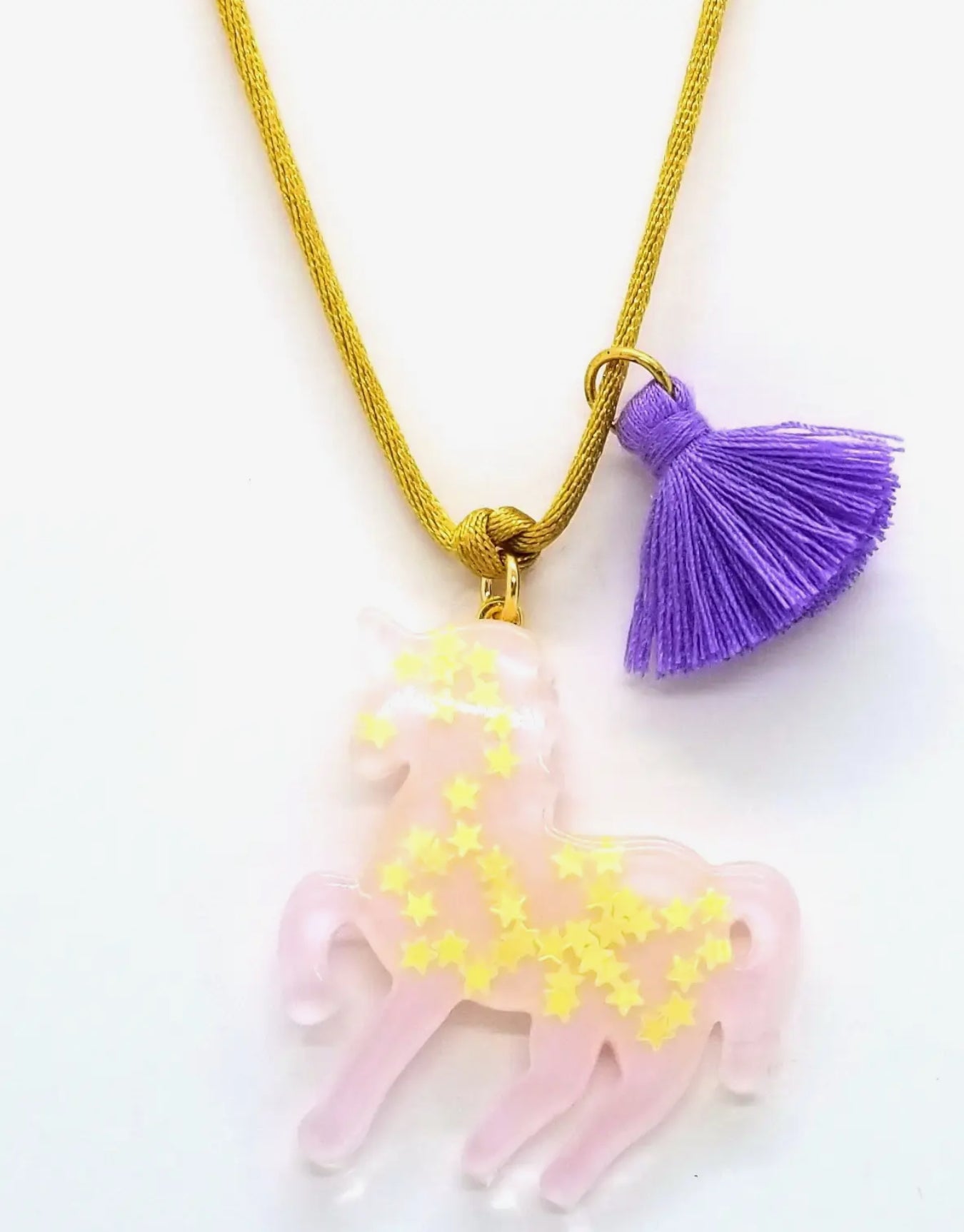 Lavender Sparkly Unicorn Pendant Necklace