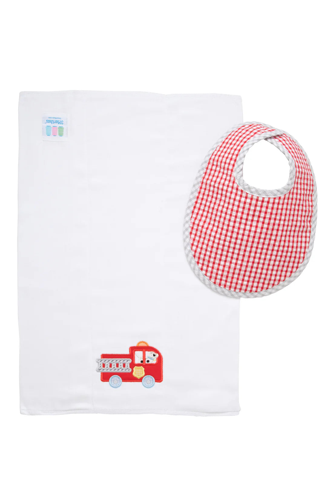 Fire Truck Basic Bib & Burp Set