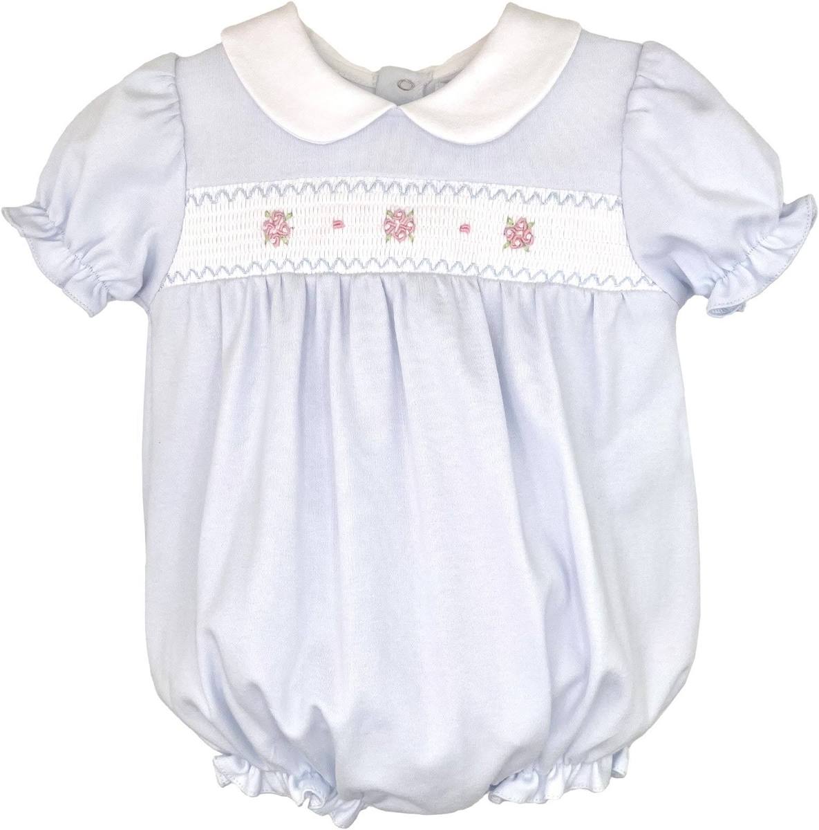 Smocked Flower Knit Bubble