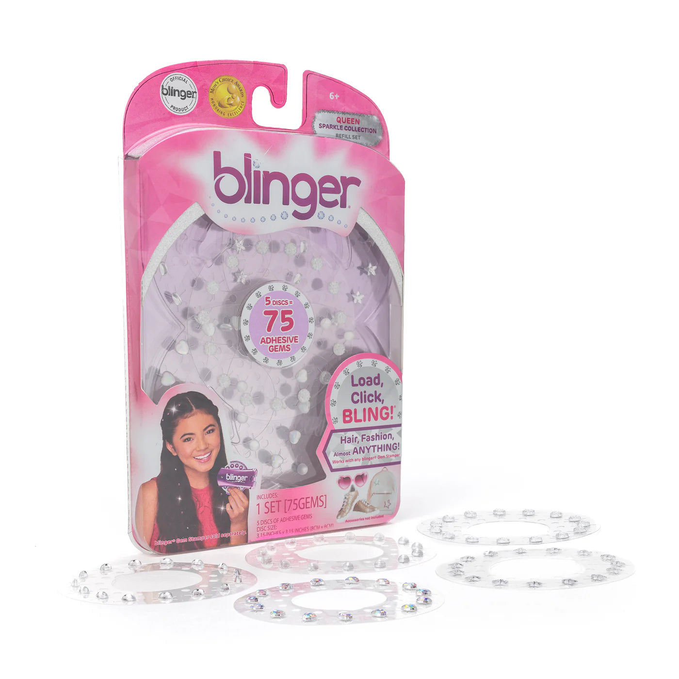 blinger® Sparkle Collection Refill Pack with 75 Colorful Hair-Safe Gems