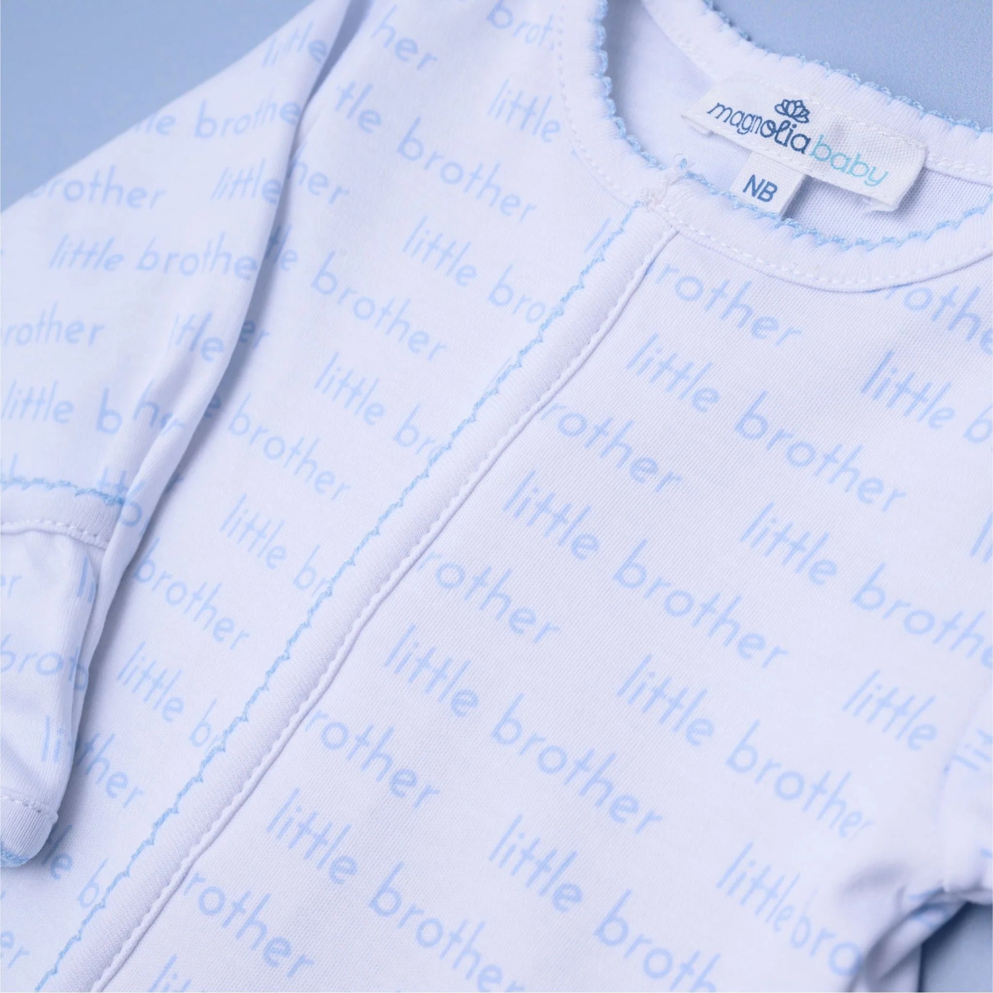Little Brother Print Zip Footie