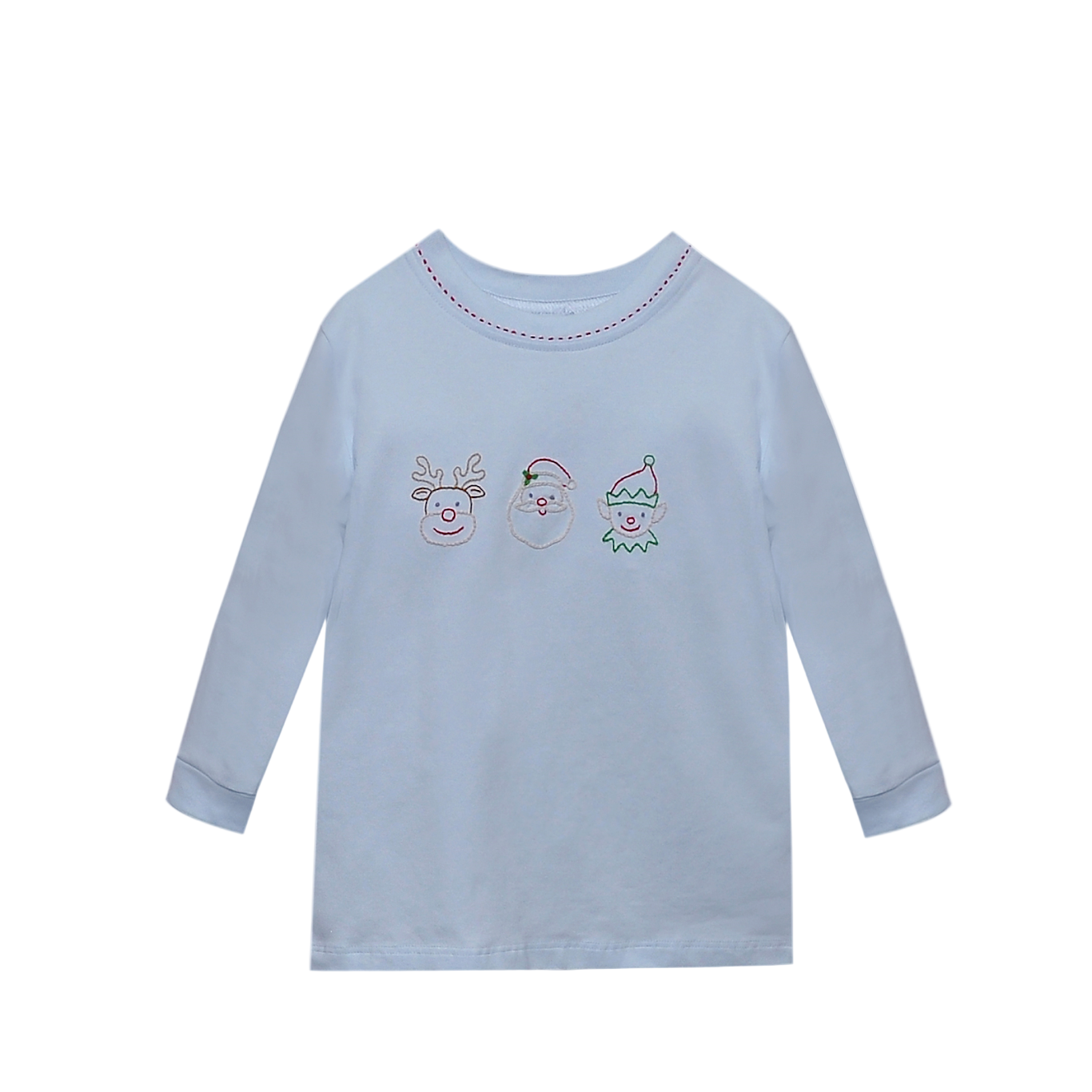 Blue Houston Christmas Top