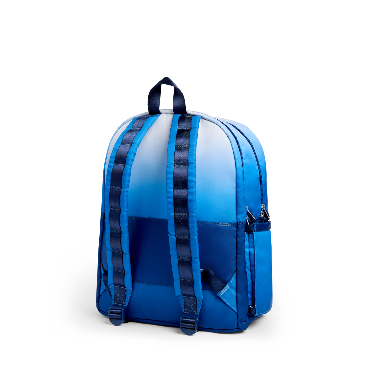Kane Double Pocket Backpack - Blue Gradient Diagonal Zipper