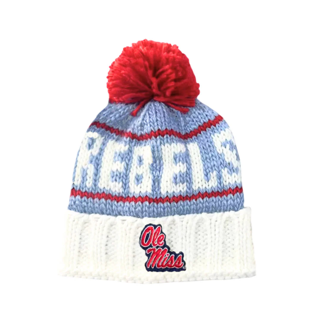 Cheer on the Ole Miss® Rebels with this officially licensed Game Day Bobble Hat from Bits & Bows.
These comfy, cozy, and cute giftable accessories combine playful polish, functionality, and fun in one sweet sportswear style made just for the littlest fans!
Crafted of soft and snuggly 100% acrylic yarn
Bobble Hats feature an oversized pom and fold-over brim