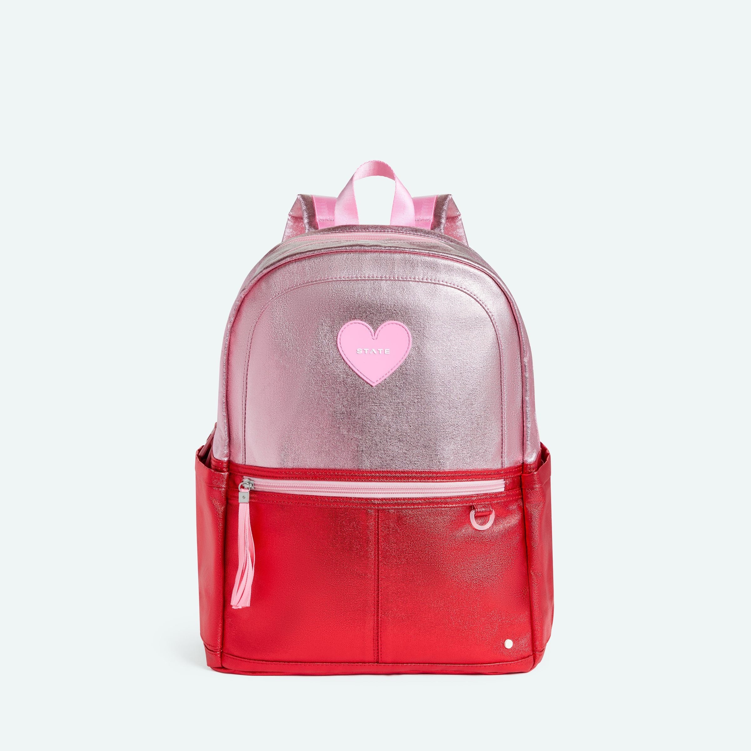 Kane Double Pocket Backpack - Pink/ Red Color Block