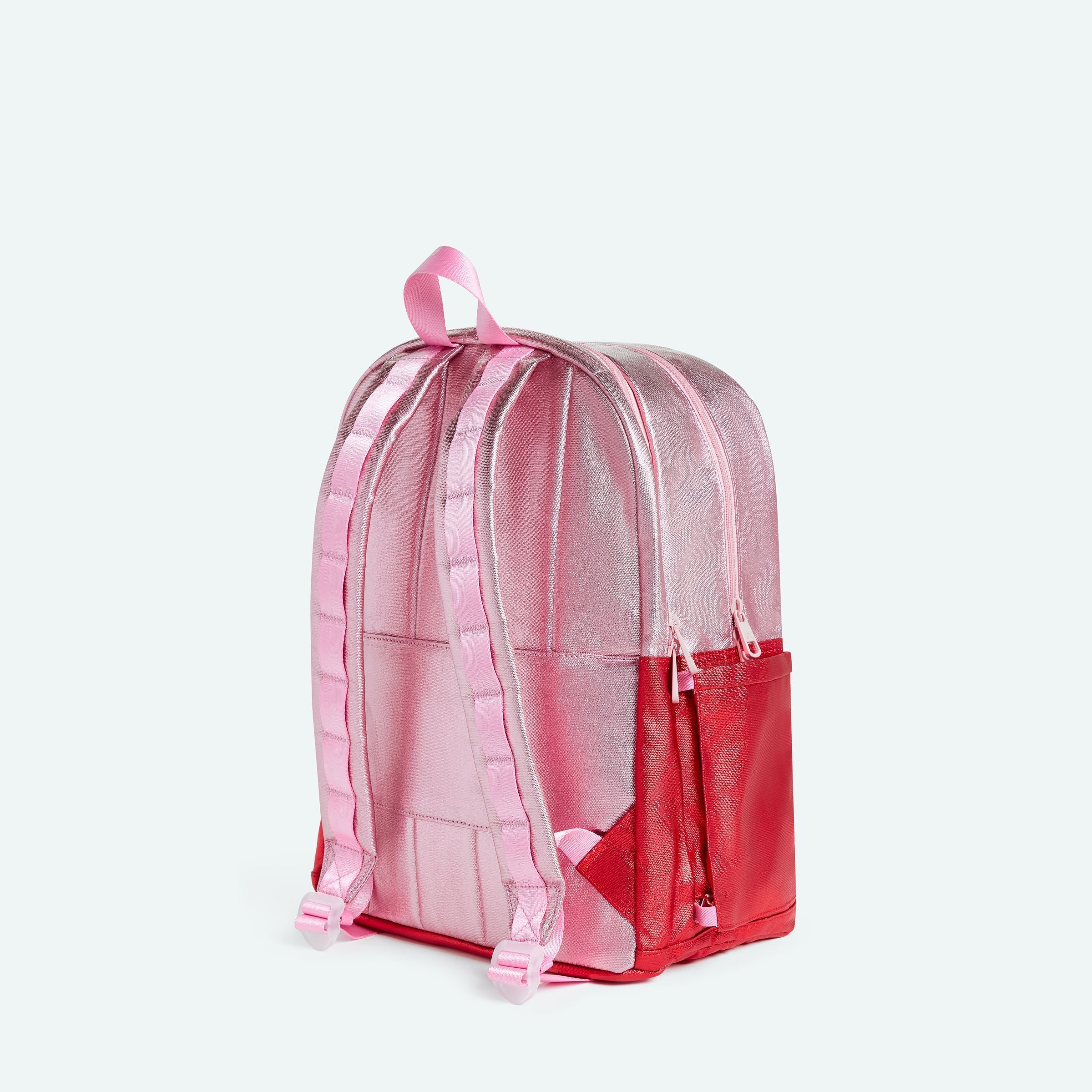 Kane Double Pocket Backpack - Pink/ Red Color Block