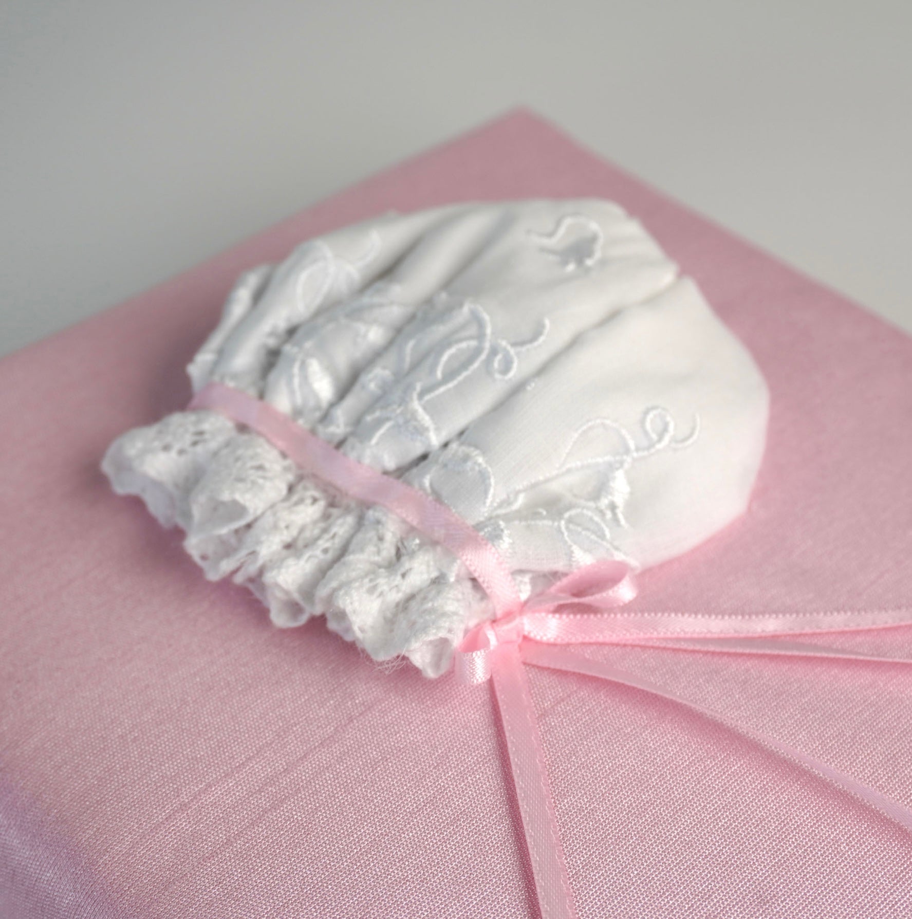 Small Hardbound Photo Album In Swiss Batiste Dress On Shantung