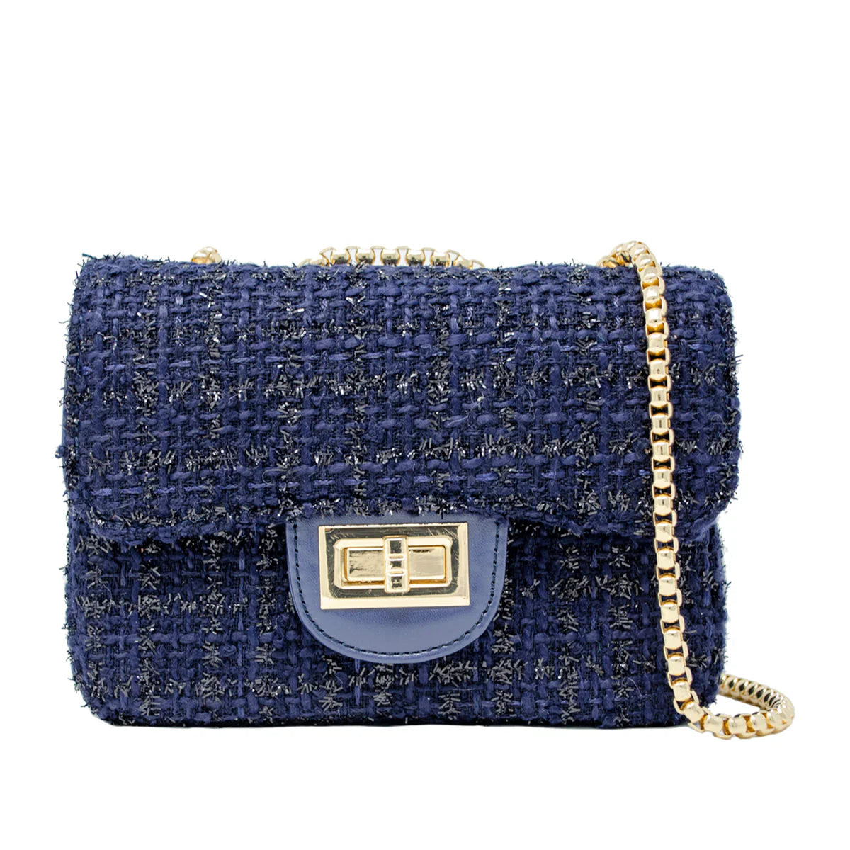 Classic Tweed Handbag - Navy