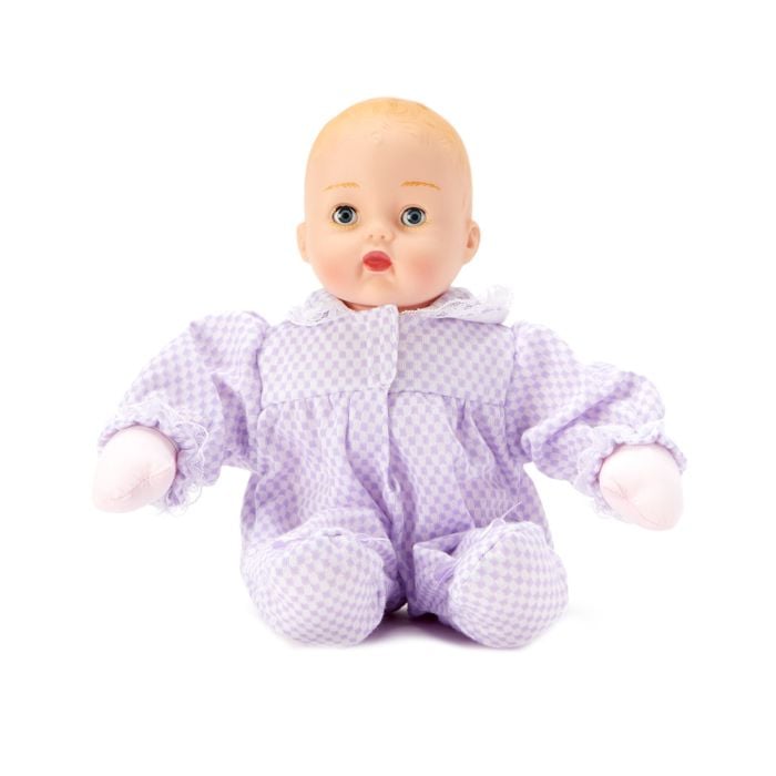 12" Lavender Gingham Huggums, Light Skin Tone