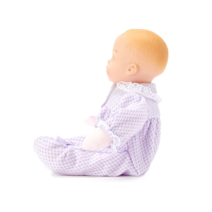 12" Lavender Gingham Huggums, Light Skin Tone