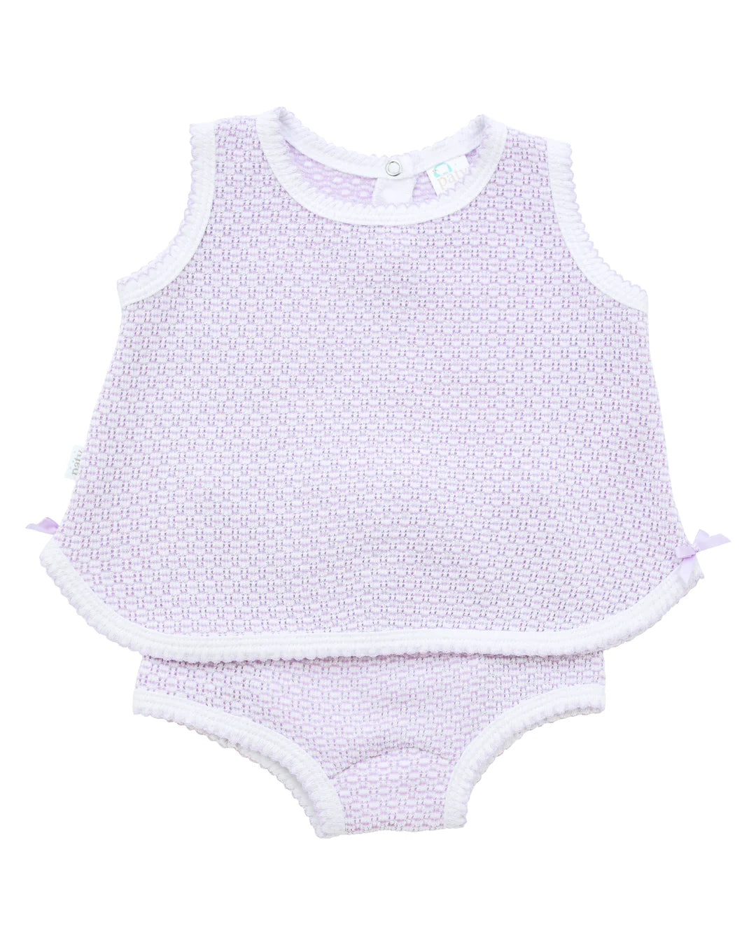 Sleeveless Purple 2 piece diaper set