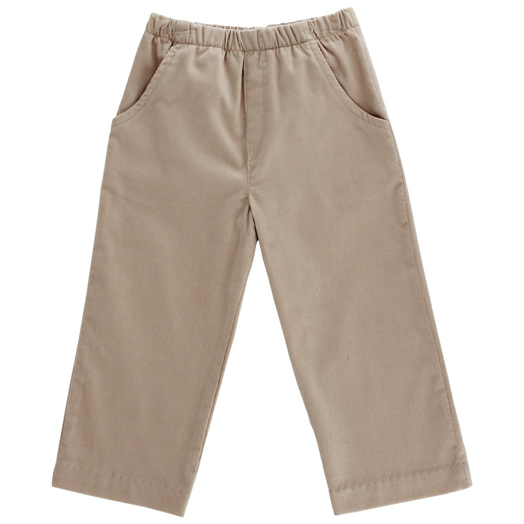 Designed for cozy comfort, the Khaki Cord Pull-On Pants feature soft corduroy and an elastic waistband for easy dressing. A charming green shade adds a playful nature-inspired feel.