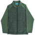 Cozy warmth and timeless style are combined in this Green Quilted Bomber Jacket. With its ribbed cuffs and complete front zip it&