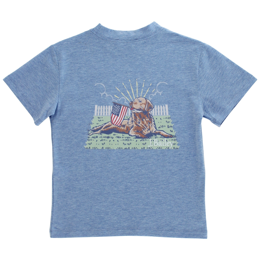 Flag and Retriever Logo Tee