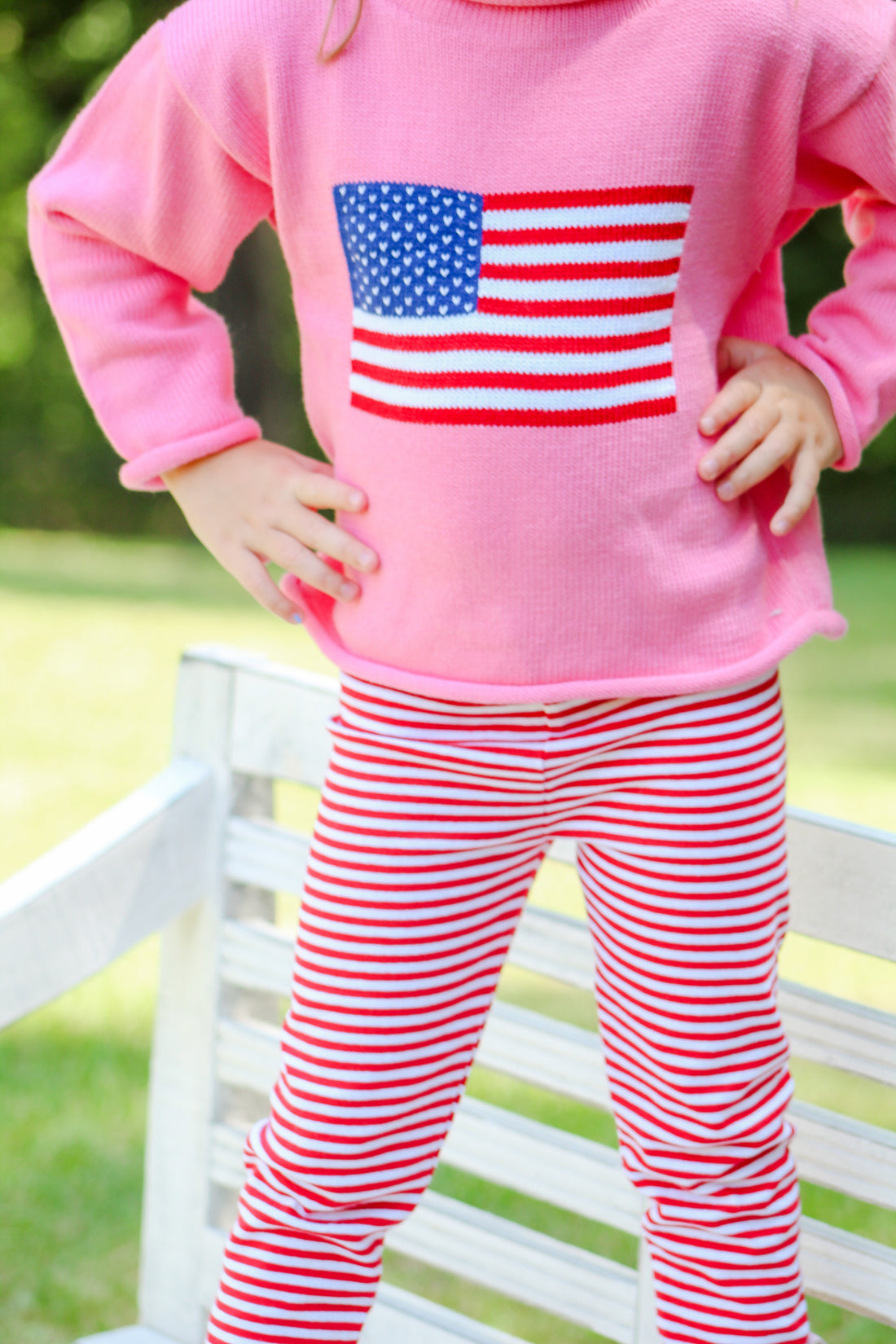 Red and White Stripe Legging