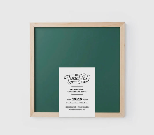 15x15 Green Magnetic Chalkboard

Featuring a durable metal surface and solid wood frame, they're perfect alone or paired with our magnetic letters!