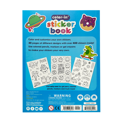 The Color-In’ Sticker Book: Cute-A-Licious Doodles