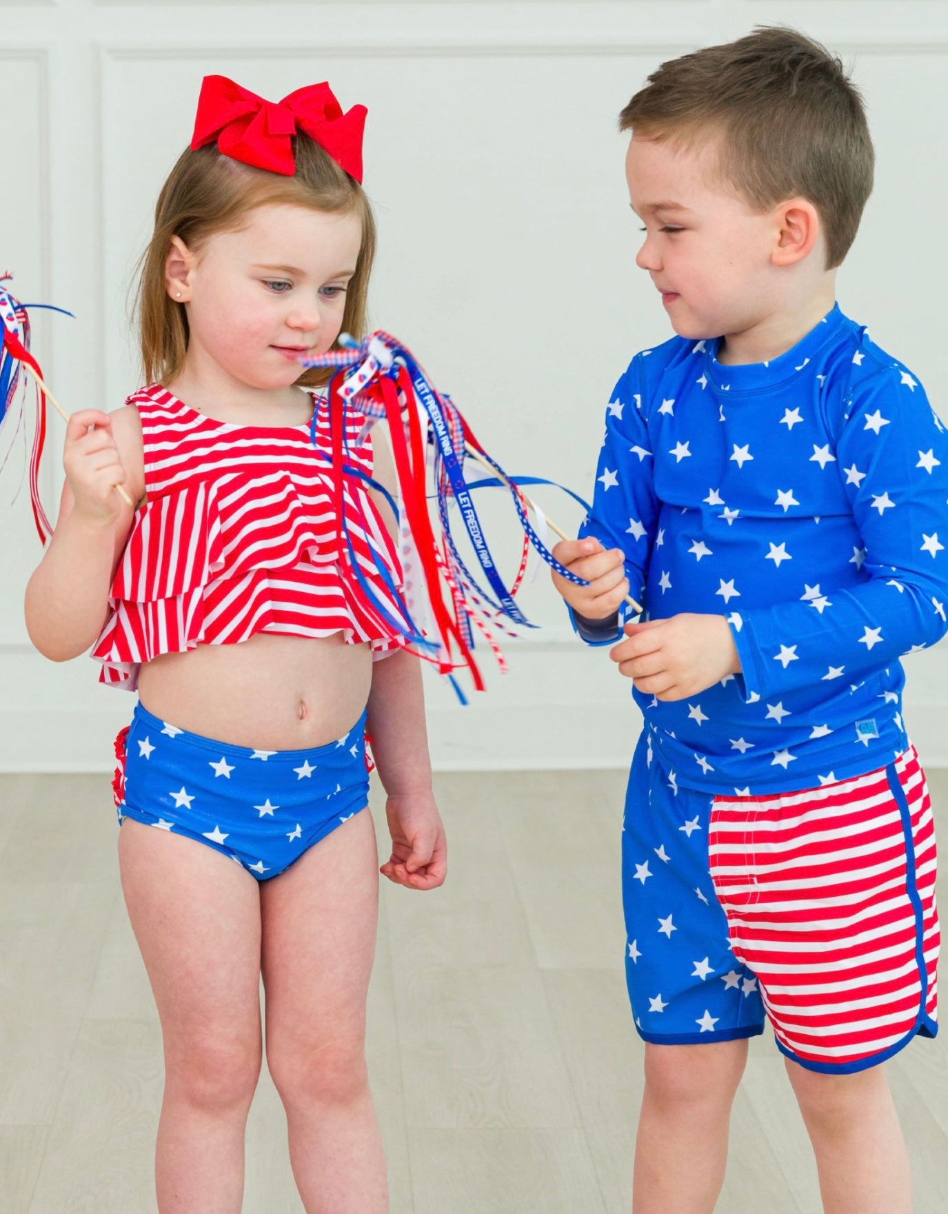 Shimmer Stars &amp; Stripes Flounce Bikini Swimsuit