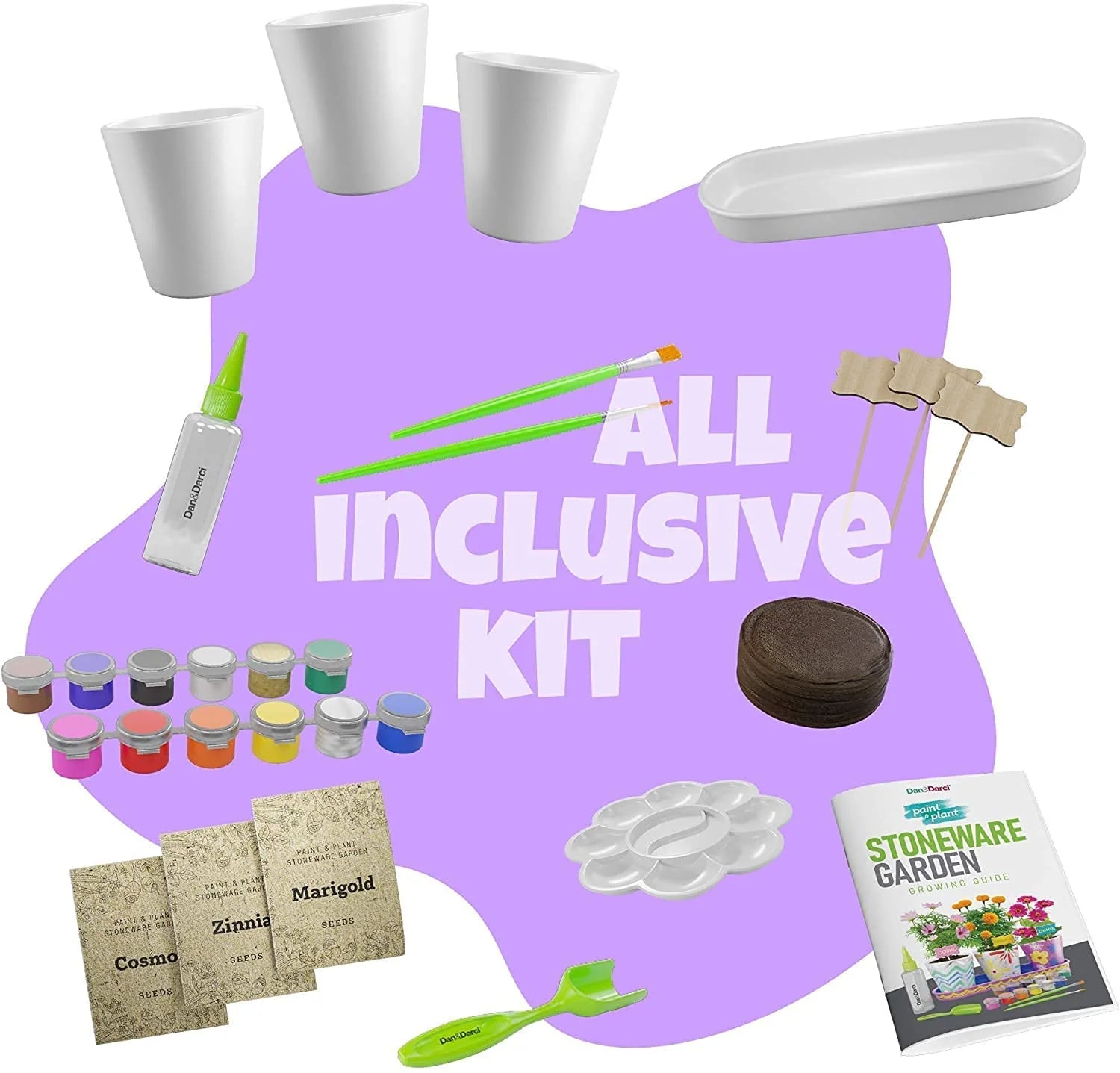 Paint &amp; Plant Stoneware Flower Gardening Kit