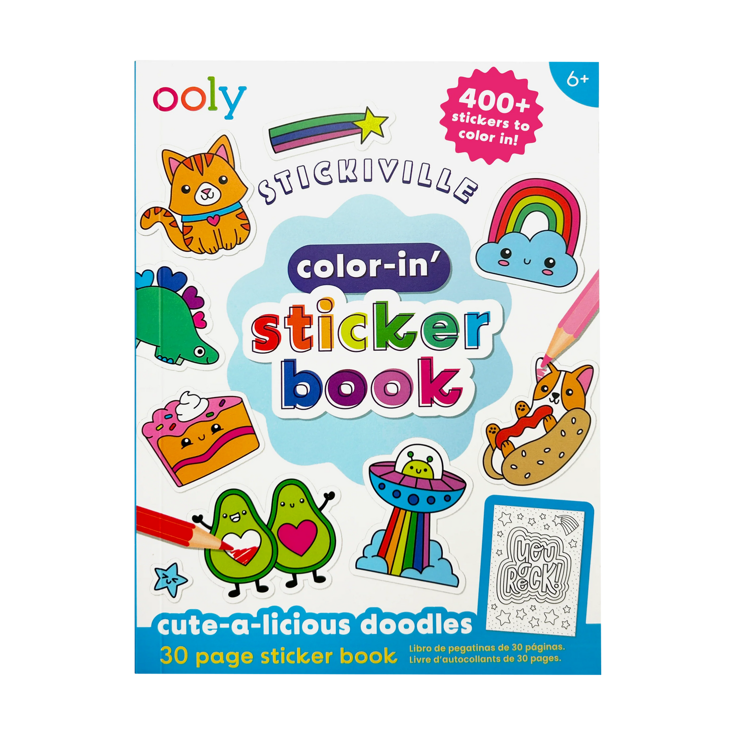 The Color-In’ Sticker Book: Cute-A-Licious Doodles