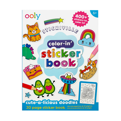 The Color-In’ Sticker Book: Cute-A-Licious Doodles
