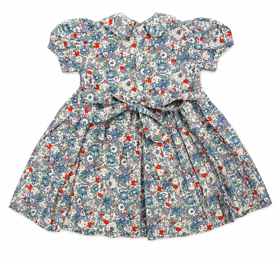 Gianna Blue Floral Smock Dress