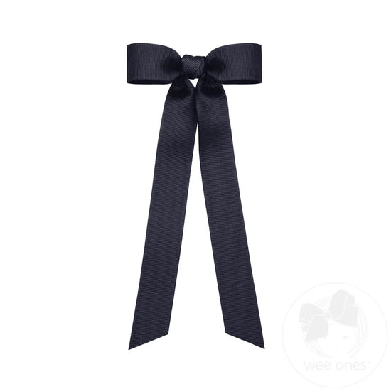 Mini Grosgrain Hair Bowtie with Knot Wrap and Streamer Tails