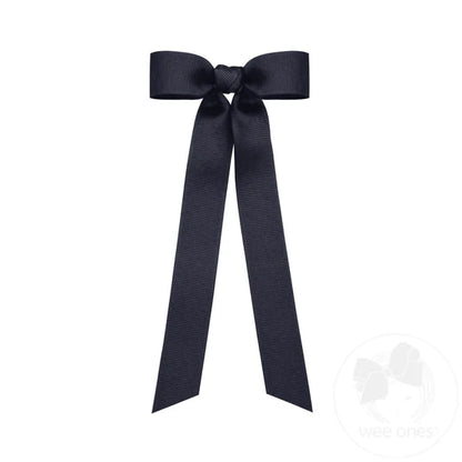 Mini Grosgrain Hair Bowtie with Knot Wrap and Streamer Tails