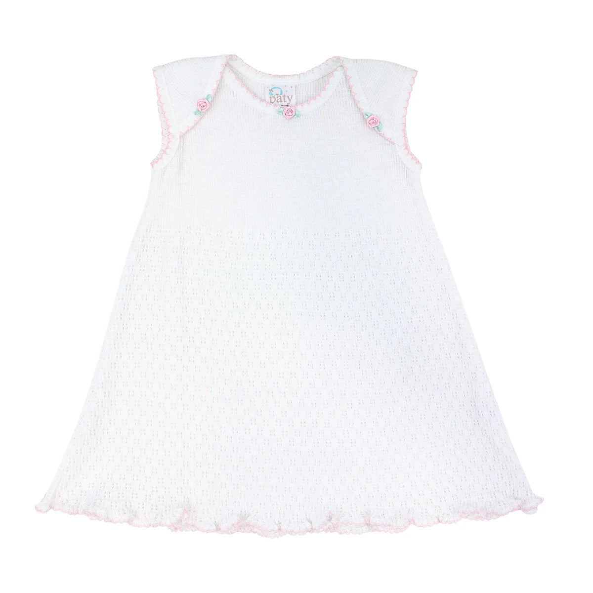 Sleeveless Overlap Shoulder Gown with Rosettes