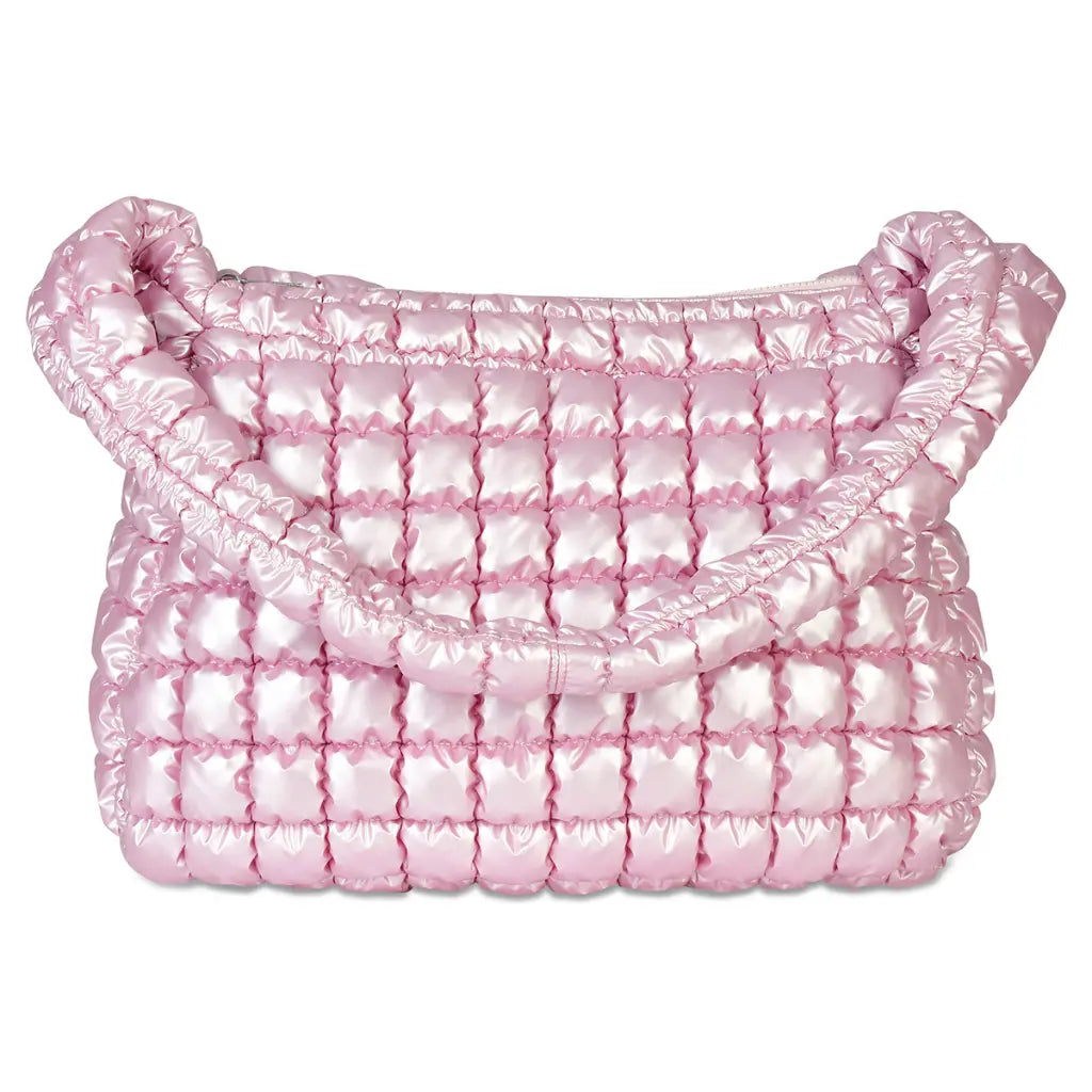 Icy Rose Puffer Overnight Bag