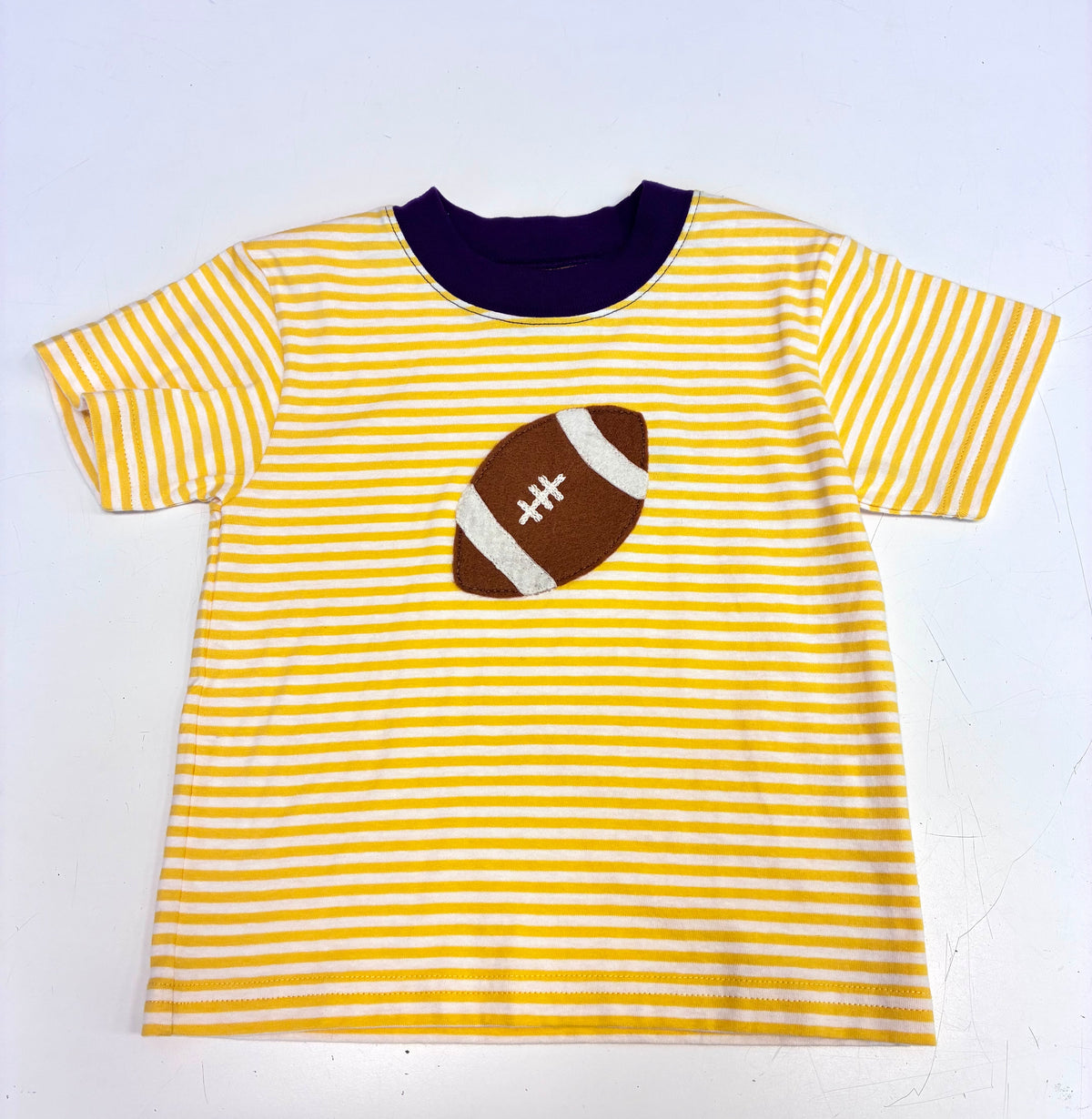 Purple and Yellow Stripe Football Top