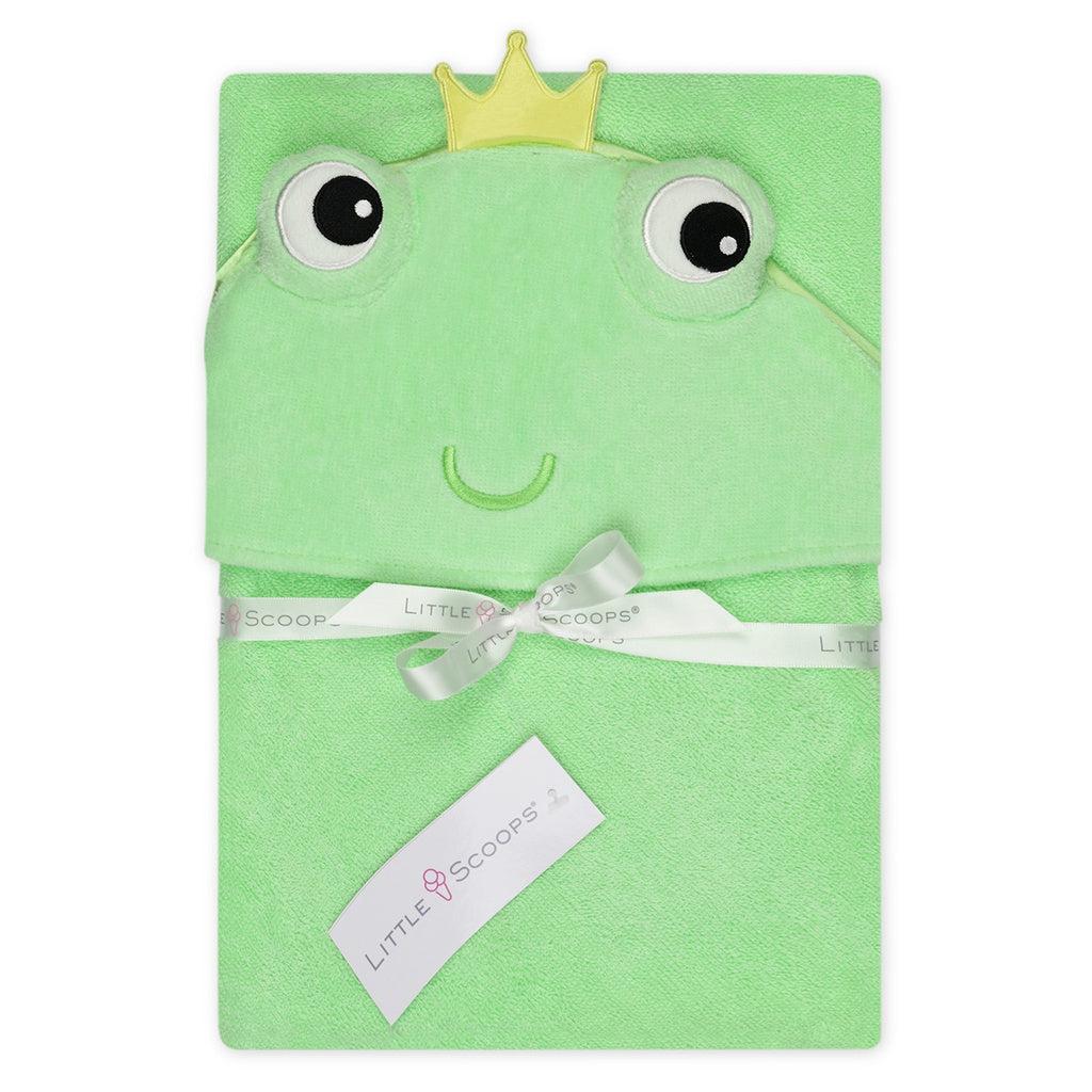 Wrap your little one in luxury with the Little Scoops Frog Hooded Towel! Made with soft plush material, this towel is perfect for snuggles and keeps your child warm and cozy. The adorable frog hood adds an extra touch of cuteness. Treat your little one to this delightful towel today!
