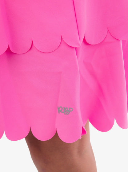 Neon Pink Active Tiered Flare Skort