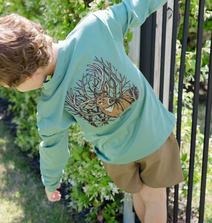 Long Sleeve Logo Tee, Sage Buck