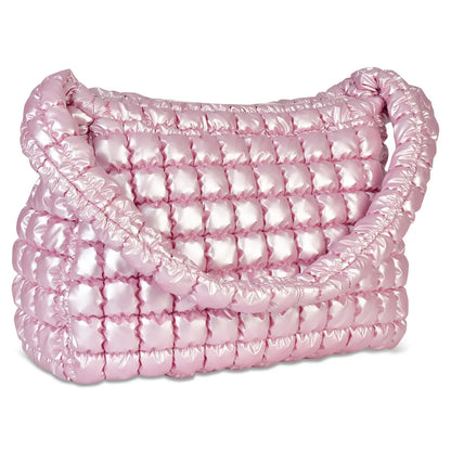 Icy Rose Puffer Overnight Bag
